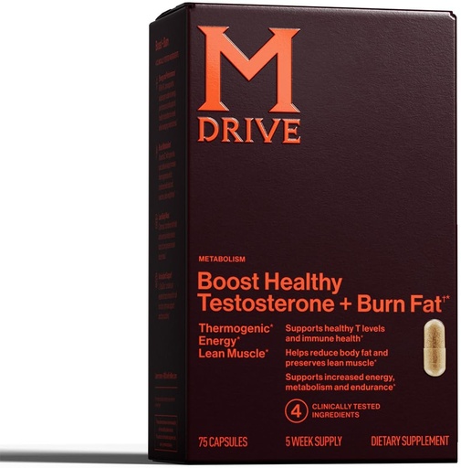 [BRSWGAQEC4FWGGTJ] Mdrive Boost şi Burn Testosteron Supplement şi Fat Burner cu zinc, KSM-66 Ashwagandha, Advantra Z, 75 Capsule