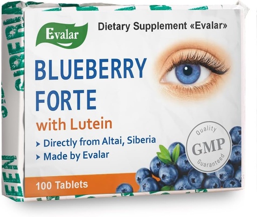 [BRSWYCT2OYORMCLX] Blueberry Forte by Evalar Vitamins Lutein Zinc Minerals 100 Tabs