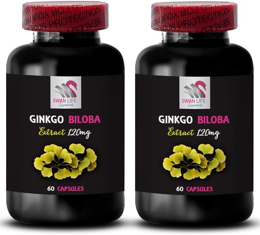[BRSRAGQNCV7B43TJ] Ginkgo biloba natural - GINKGO BILOBA EXTRACT - Herbal antioxidant product, Botanical extract powder, Ginkgo biloba extract, Antioxidant plant extract, Daily supplement benefits 2 Bottles 120 Capsules