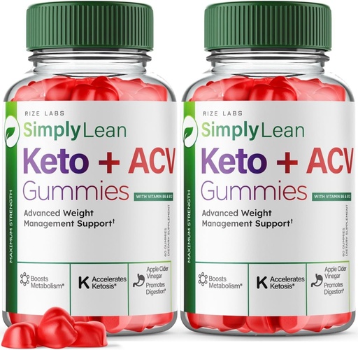 [BRSROHT7AUOQ233J] rize labs (Pack of 2 SimplyLean Keto + ACV Gummies for Advanced Weight Loss, SimplyLean Supplement for Maximum Strength Gomitas, Advanced Formula Review (120 Gummies)