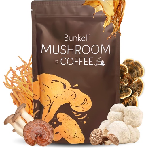 [BRSRAGQZPJ4GCDQ3] Mushroom Coffee, Instant Coffee Blend with 6 Adaptogenic Mushrooms (Lion's Mane, Reishi, Cordyceps, Shiitake, King Trumpet & Turkey Tail) for Energy, Digestion & Immune Support, 30 Servings