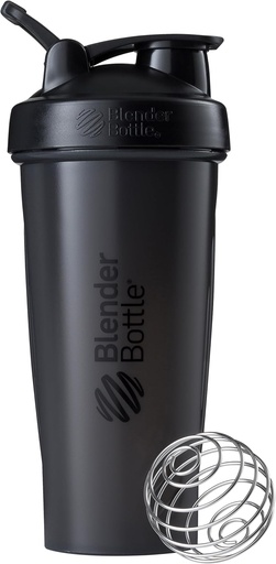 [BRSWKHQTCJYRWADI] BlenderBottle Classic Shaker Bottle Perfect for Protein Shakes and Pre Workout, 28-Ounce, Black