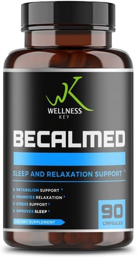 [BRSROHYZBAMAOE3U] BeCalmed 8-in-1 Stress Support supplement | Magnesium Glycinate + L-Threonate | Becalmed | Mental Clarity and Focus | Natural Ingredients   3 Capsules per day | 30 Days Serving | 90 Capsules