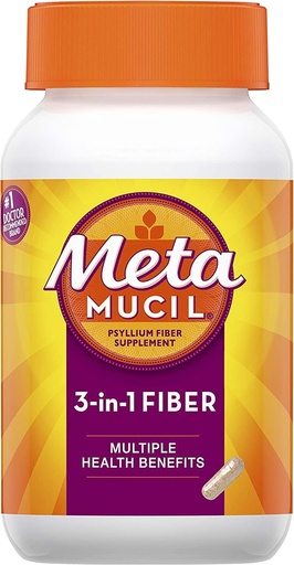 [BRSWG233CIBQ233B] Meta Mucil 3 in 1 MultiHealth Fiber Supplement Capsules - 100 Capsules, Pack of 6