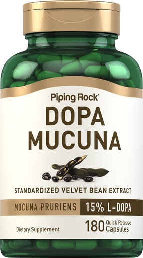 [BRSRMAY3CQAROEQ7] Piping Rock DOPA Mucuna Capsules | 180 Count | 15% L-DOPA | Mucuna Pruriens Extract | Non-GMO, Gluten Free Supplement