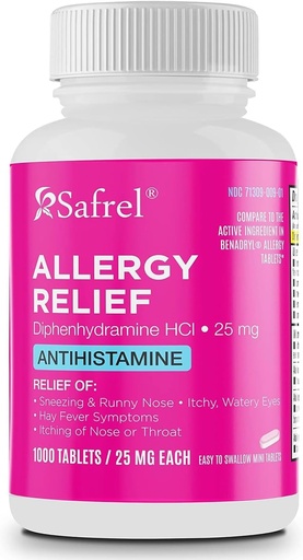 [BRSWYBQYOV6A2237] Safrel Antihistamin Relieves Sneezing, Runny Nose, Hay Fever, Itchy Eyes və Throat, Mövcud Alqoriyalar