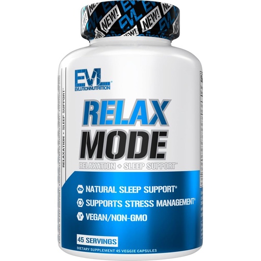 [BRSRAGL2CR5QYFLG] Evlution Nutrition RelaxMode - Natural Sleep Support - with L-Theanine, Valerian Root Extract & More - Vegan & Non-GMO - Dietary Supplement - 45 Servings - 45 Veggie Capsules