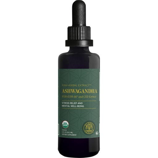 [BRSROZQFDMGR6ADJ] Global Healing Center - Organic Ashwagandha Supplements Drops - KSM-66 Ashwagandha Extra Strength for Men & Women, Helps Promote Relief from Stress, Mood Support, Organic (2 Fl Oz)