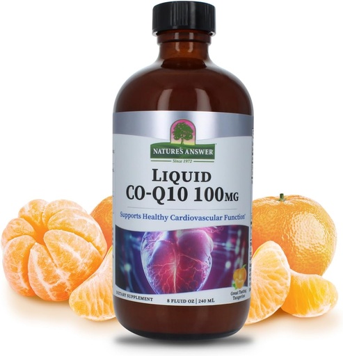 [BRSROAT7BMBQMA3F] Nature's Answer Liquid CO-Q10 8 Fluid Ounces | Supports Cardiovascular Function | Gluten-Free | Vegan | Cruelty-Free | Single Count