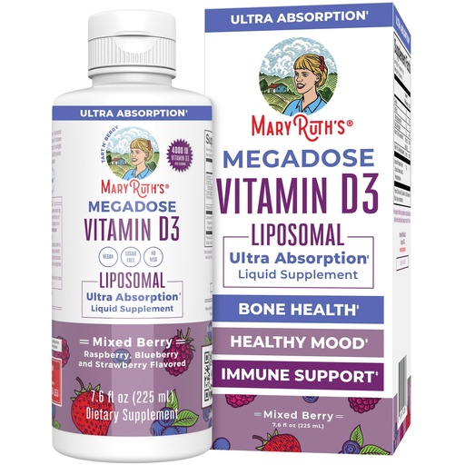 [BRSW2GQ2BUIB6DLK] MaryRuth Organics Megadose Vitamin D3 Liposomal | Vitamin D 4000 IU | Ultra Absorption | Immune Support for Adults | Bone Health | VIT D3 | Vegan | Sugar Free | Gluten Free | Non-GMO | 45 Servings