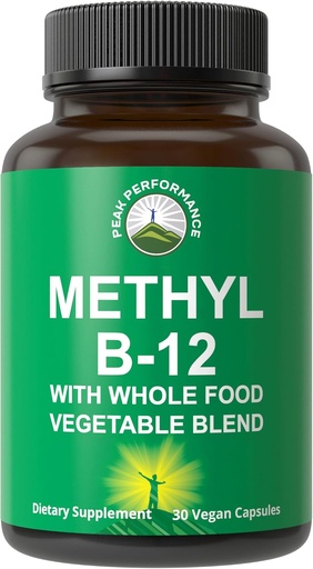 [BRSWGFQPDEOQKGT5] Mетиловий B12 Вітамін + Whole Food суміш 25 овочів і фруктів для Max Absorption. Веган вітамін B12 метилкобаламін - етил B-12 добавки для енергії, фокусу і полегшення. 30 день постачання капсули