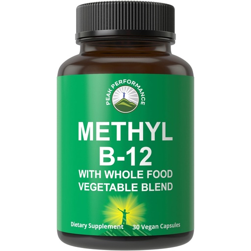 [BRSWGFQPDEOQKGT5] Methyl B12 Vitamin + Whole Food Blend of 25 Vegetables and Fruits for Max Absorption. Vegan Vitamin B12 Methylcobalamin - Methyl B-12 Supplement for Energy, Focus and Relief. 30 Day Supply Capsules