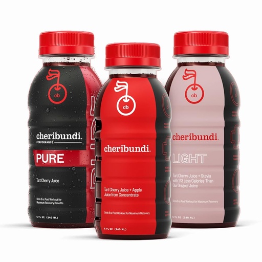 [BRSW2ZIYPIOWCG3X] Cheribundi Tart Cherry Juice Starter Pack | Variety Pack | Pure, Original & Light Flavors | Athletes Recovery Drink | Promotes Restorative Sleep, Muscle Recovery & Boost Performance | 8 floz (12 Pack)