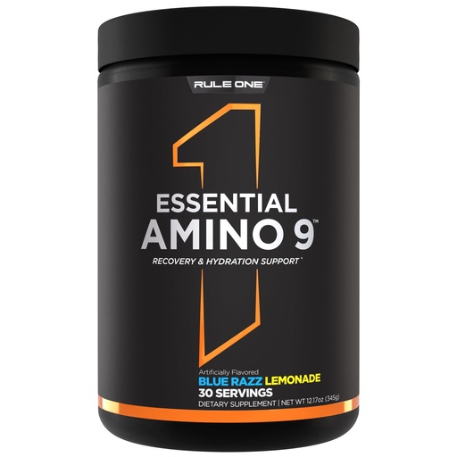 [BRSRAYY5DEFQK2Y6] Rule 1 Proteins Essential Amino 9 – Recovery & Hydration Support with 7.5g of Essential Amino Acids + Electrolytes (30 Servings, Blue Razz Lemonade)