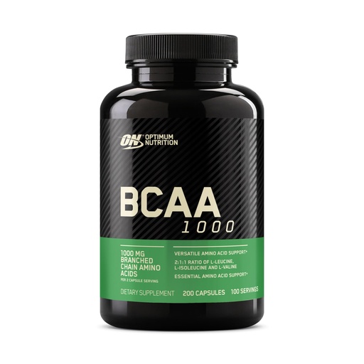 [BRSWIYQOBIMR2CTG] Optimum Nutrition Instantized BCAA Branched Chain Essential Amino Acids Capsules, 1000mg, 200 Count