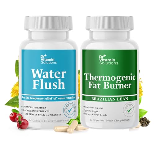 [BRSRAFIFBUNQYA32] DR VITAMIN SOLUTIONS Diuretic Water Pills & Thermogenic Fat Burner Bundle - 120 Caps