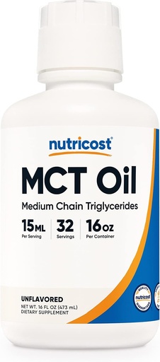 [BRSW22QCBZ6BQETX] Nutricost MCT Oil - 16oz - Keto, Paleo, Non-GMO