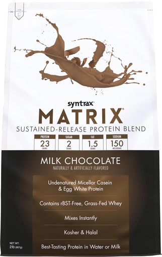 [BRSW2C33AB5GOADA] Syntrax Nutrition Matrix - Sustained-Release Protein Blend, Milk Chocolate 5 lbs.