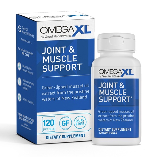 [BRSWKEA7DINAIH3M] OmegaXL Joint Support Supplement - Natural Muscle Support, Green Lipped Mussel Oil, Soft Gel Pills, Drug-Free, 120 Count