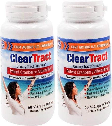 [BRSRAY3ROUGQIEI3] Cleartract D-Mannose Formula Capsules, 500 Mg, 60 Count (Pack of 2)