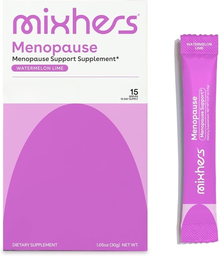 [BRSROBQ2OYPR43Y7] Mixhers Menopause - Menopause Support Drink Mix - Women's Menopause Supplements - Hormone Balance Multivitamin - With Maca Root & Black Cohosh - Sugar Free - Vegan - 15 Drink Packets - Watermelon Lime
