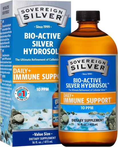 [BRSWIFIMAV4BAALE] Soberana Silver Immune Support - Colloidal Silver, Bio-Active Silver Hydrosol, 10 ppm, Liquid Twist Top, 16 Fl Oz, (473 mL)