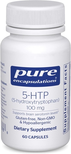 [BRSWIY37AEPRGGT6] Pure Encapsulations 5-HTP 100 mg - Salute del cervello, Regolazione del sonno e supporto appetito* - 5-Hydroxytryptophan - Gluten Free & Non-GMO - 60 capsule