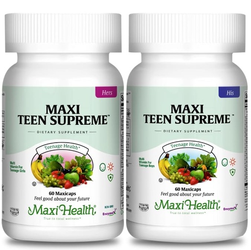 [BRSRAZYTCB5GC2DV] Girls & Boys Multivitamin Bundle with D3, Iron, Calcium, Biotin, Digestive Enzymes – Multi Vitamins for Energy, Immune & Mood Support – 60 Count Each