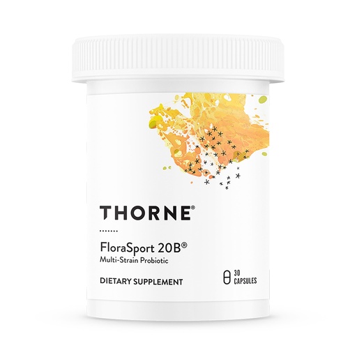 [BRSWKH33CYNGY3TF] THORNE - FloraSport 20B - Shelf-Stable Probiotic Blend - Supports Gut, Immune & Digestive Health - Occasional Gas, Bloating, Diarrhea & Constipation Relief* - NSF Certified for Sport - 30 Capsules