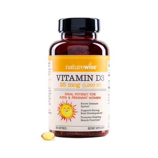 [BRSWKGD3DEEGG3Y5] NatureWise Vitamin D3 1000iu (25 mcg) 1-Year Supply for Immune Support, Healthy Muscle Function, and Bone Health - Non-GMO, Gluten Free in Organic Extra Virgin Olive Oil, (Mini Softgel), 360 Count