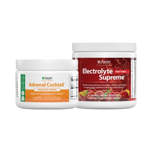 [BRSRAYI2B5YWYFDZ] Jigsaw Health Bundle | Adrenal Cocktail, 60 Servings (Jar), and Electrolye Supreme (Fruit Punch), 60 Servings (Jar)