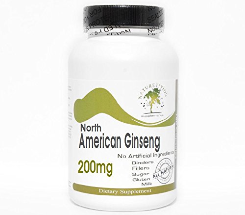 [BRSWKE3QBIJWCF3U] North American Ginseng 200mg ~ 200 Capsules - No Additives ~ Naturetition Supplements