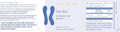 [BRSWGFIPDIDREYLJ] Holistic Health GET B12TM Sprey 25ML (.8 FL oz)