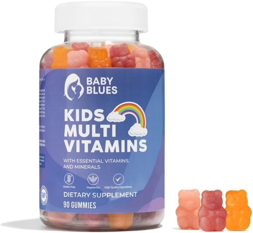 [BRSROHADBADRU33U] Baby Blues Complete Kids Multivitamin Gummis - Essential Vitamins for Kids' Daily Health - Tasty Kinder Multivitamin Gummy Bears