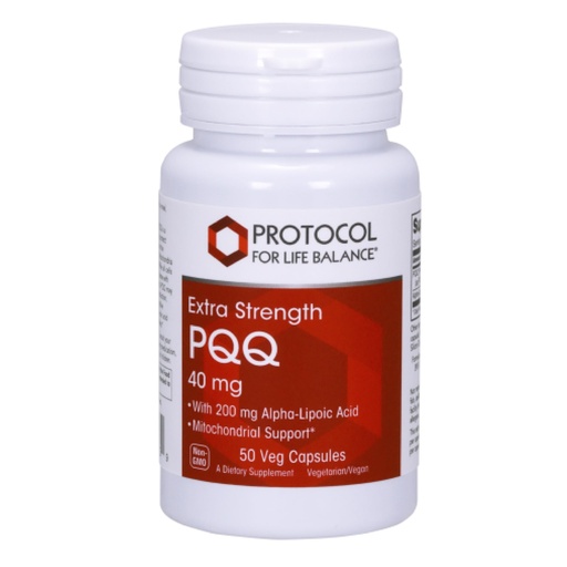 [BRSWGHD2OENBGDQ3] PROTOCOL FOR LIFE BALANCE Extra Strength PQQ 40mg - with Alpha-Lipoic Acid - Heart Health Supplement for Men & Women - Non-GMO & Kosher - 50 Veg Caps