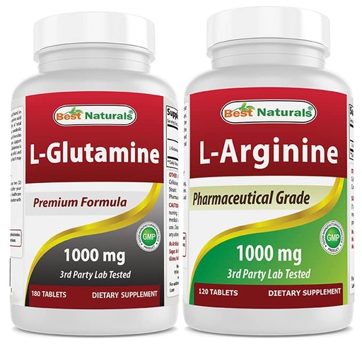 [BRSRMBD5OAJRAYLP] Best Naturals L-Glutamine 1000mg & L-Arginine 1000 mg