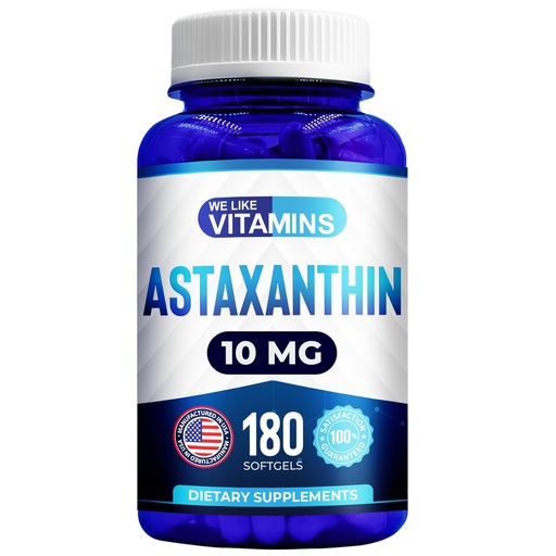 [BRSWKFY7BINGICTY] We Like Vitamins Astaxanthin 10mg Softgel - Highly Potent Astaxanthin Supplements from Haematococcus Pluvialis - Improves Eye, Joint, Skin Health & Energy Levels - 180 Servings, 6 Month Supply