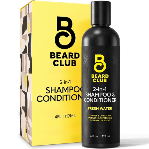 [BRSRMBANAUHQMFY7] The Beard Club Mens 2 in 1 Shampoo and Conditioner Set - Sulfate Free, Moisturizing, Citrus Scented for Curly Hair Care and Dry Scalp Care