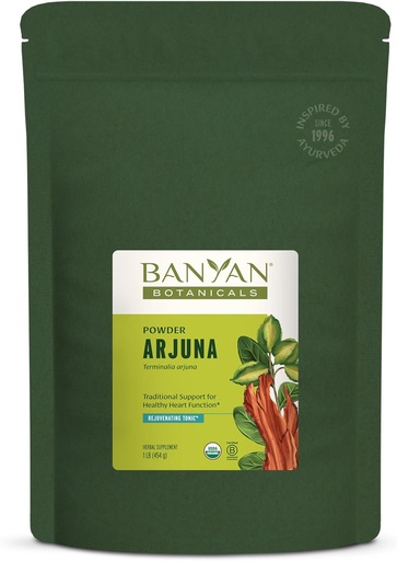 [BRSWI2YQBYMRYCTM] Banyan botanikoak Arjuna Bark Hautsa - Arjuna Organikoa (Terminalia Arjuna) - Herbal Bihotzeko Osasun Gehigarri Naturala eta Tonika gaztetzea* - 1lb. - GMO ez-GMO Sustainably Iturritutako Vegan