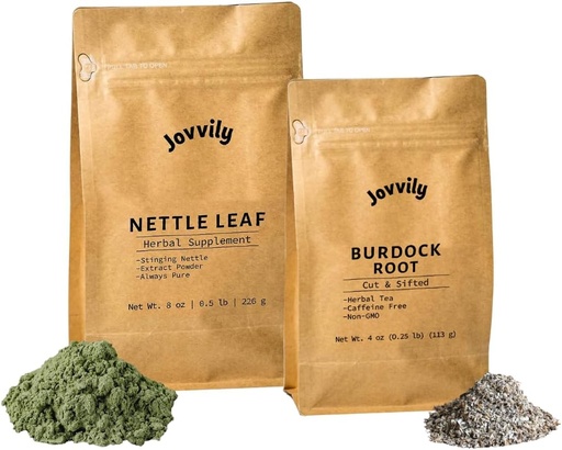 [BRSROFAQC56GOYL6] Nettle Leaf Powder and Burdock Root Bundle, Various Sizes, Herbal Supplements & Teas