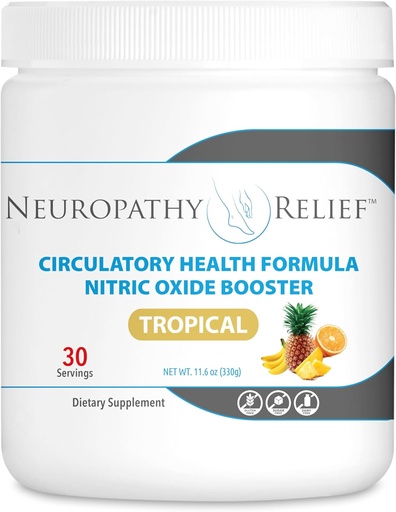 [BRSROHDRO4GROF34] Neuropatie ReliefTM - Formula de sănătate circulară - Booster de oxid azotic - Aroma tropicală (1 borcan), 30 Servings