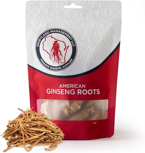 [BRSW2CT7BMDQ22TO] Dairyland American Ginseng Roots Prongs - 4 oz Pack of Wisconsin Ginseng Root - Non-GMO, Gluten Free Whole Ginseng - Use This Herbal Supplement in Soup, Tea, Congee