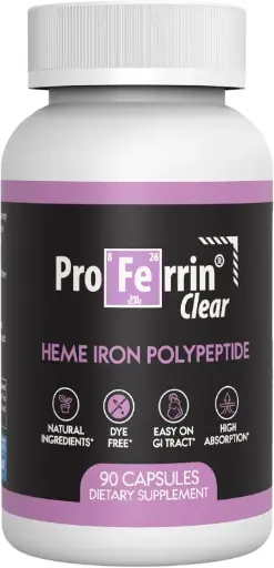 [BRSW2A34AR7QAC3J] Proferrin Clear Heme Iron Supplement, 90 Capsules- Superior Absorption, Easy on The Gut, Natural, Made in The US