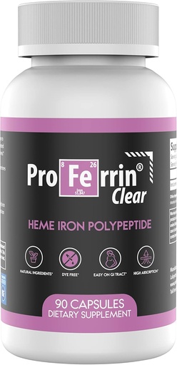 [BRSW2A34AR7QAC3J] Proferrin Clear Heme Iron suplementari, 90 Capsules- Absions superior, Fàcil en el Gut, Natural, fet als Estats Units