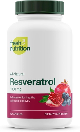 [BRSWGBI3BZYGMHY3] Resveratrol Supplement - Trans-resveratrol Extra Strength 750mg - Natural, Pure and Potent Polyphenols Supplement - Vegan, Non GMO, Gluten-free - 90 Capsules