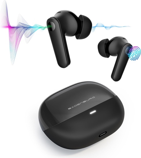 [BRSRAYY7O4CGED3H] Airbeat 1 ANC Noise Cancelling True Wireless Earbuds with mic, Enhanced Bass Bluetooth 5.3 in-Ear Headphone with High Power Titanium Drivers, 48H Playtime, ENC for Crystal Clear Call Black