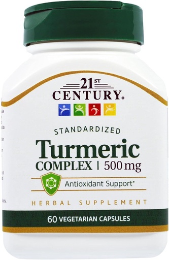 [BRSWGYI2DFYGCFY7] Complejo Turmérico del siglo XXI 500 mg - 60 cápsulas vegetarianas, paquete de 2