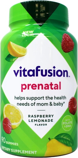 [BRSROHAEOUCBGH34] vitafusion PreNatal 90 Count Pregnancy Vitamins for Women Gummy Vitamins, Raspberry Lemonade Flavored
