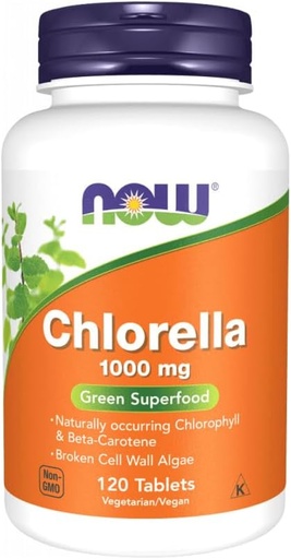 [BRSWIHITPJ5RAHIZ] NOW Foods, Chlorella 1000mg, 120 Tablets (Pack of 3)