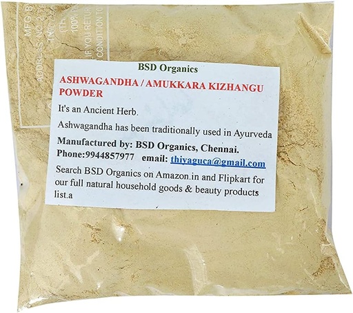 [BRSWYYL6OYMWKDTB] Ashwagandha/Amukkara Kizhangu Powder, 100 Grams / 3.5 ounce